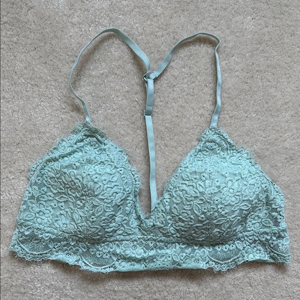 Aerie American Eagle Lace Bralette in Mint Green Turquoise M